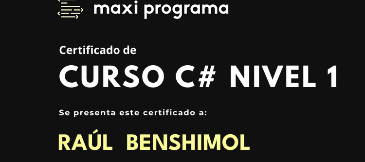 Certificado C# Nivel 1
