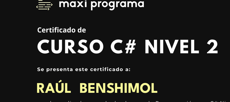 Certificado C# Nivel 2