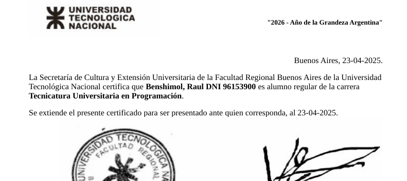 Certificado UTN